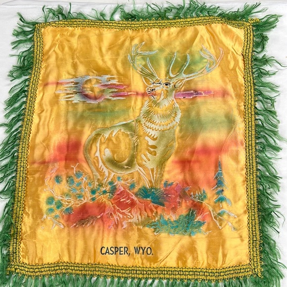 Vintage 1950’s Casper Wyoming Souvenir Pillowcase - Picture 1 of 9